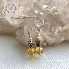 Citrine Silver Bead Earrings